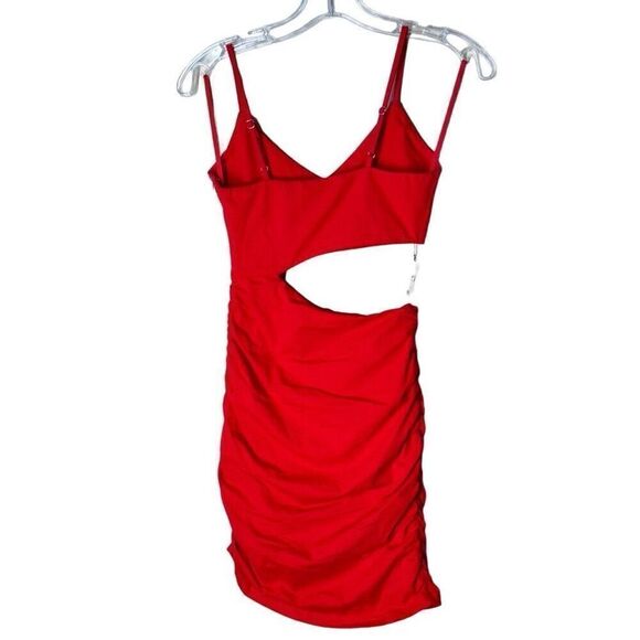 Superdown REVOLVE Darcey Ruched Mini Dress in Red Cotton Cut out XXS - Picture 4 of 11